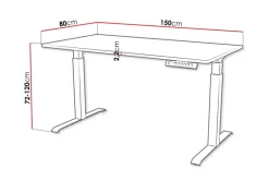 Adrianah Kirjoituspöytä 80x150 cm Musta