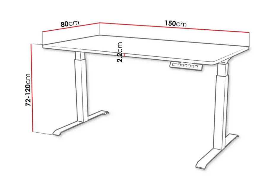 Adrianah Kirjoituspöytä 80x150 cm Musta