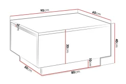 Adrianah Sohvapöytä 90 cm Valkoinen