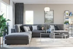 Andrarum Arken 1-istuttava Keskimoduuli Sametilla 70 cm leveä Vaaleanharmaa