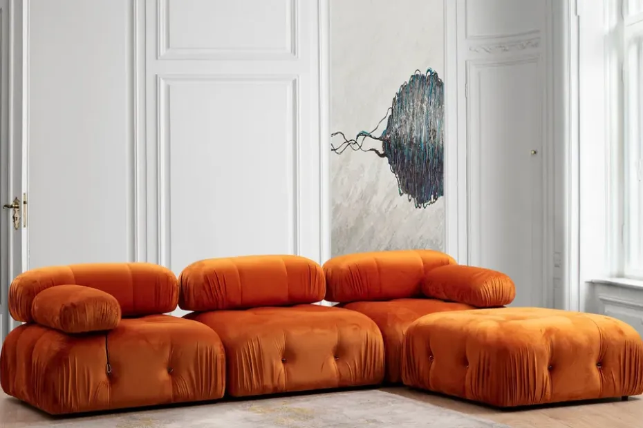 Andrarum Belgin Kupliva Divaanisohva 3-istuttava 288 cm Oranssi