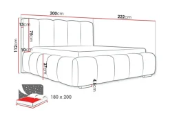 Andrarum Cleaton sängynrunko 160x200 cm säilytystilalla, HVILA-joustinpatja ja sijauspatja polyesterivaahdosta, käännettävä kesä- ja talvipuoli sekä pestävä päällinen Beige/valkoinen
