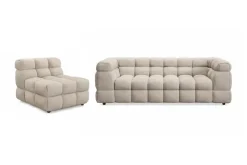Andrarum Elise Kupliva Sohvaryhmä 3-istuttava Sohva + Nojatuoli Beige