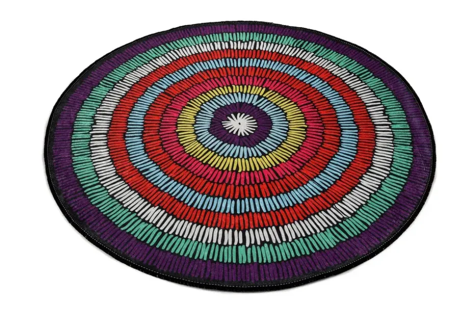 Andrarum Matto Belgin Pyöreä 100 cm Monivärinen / Sametti