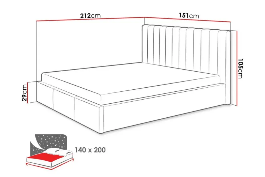 Andrarum Sängynrunko Derry 140x200 cm Kerma
