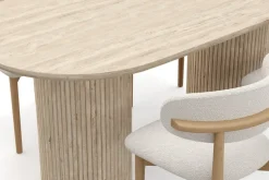 Andrarum Uppveda Ruokapöytä travertiinin näköinen 4 Jaiveer ruokatuolilla Beige