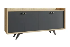 Apupöytä Degollado 150 cm Antrasiitti/Luonnonväri
