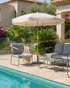 Aurinkovarjo ulos 232 cm Sestriere beige/valkoinen/ruskea