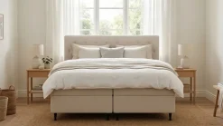 Bedly Hilton Plus Täydellinen sänkypaketti säilytystilalla 180x200 cm Vaalea beige