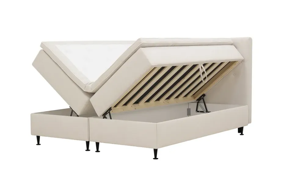 Bedly Hilton Plus Täydellinen sänkypaketti säilytystilalla 180x200 cm Vaalea beige