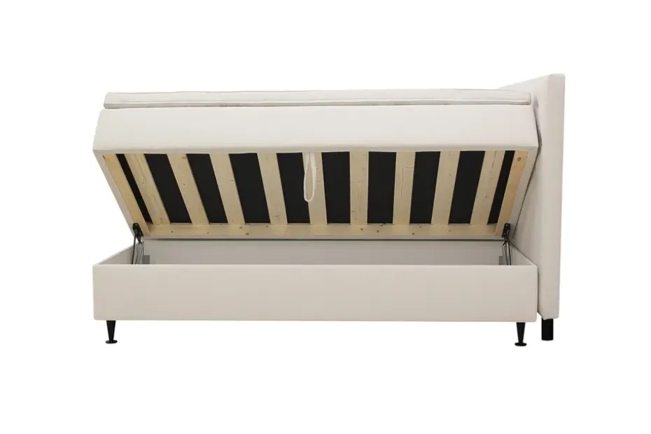 Bedly Hilton Plus Täydellinen sänkypaketti säilytystilalla 180x200 cm Vaalea beige