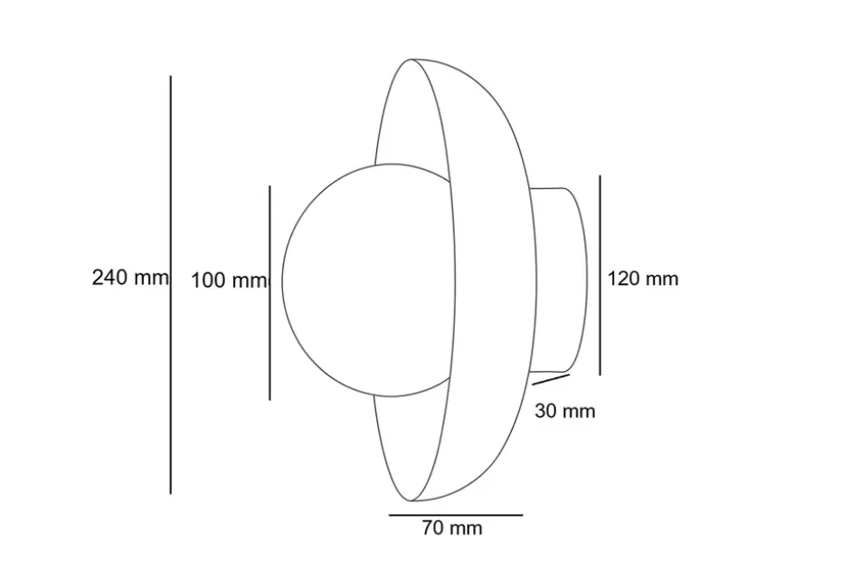 Beylin seinävalaisin 24 cm pyöreä