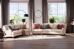 Bloomington Howard Lyx 4-istuttava Kaareva Kangassohva Beige