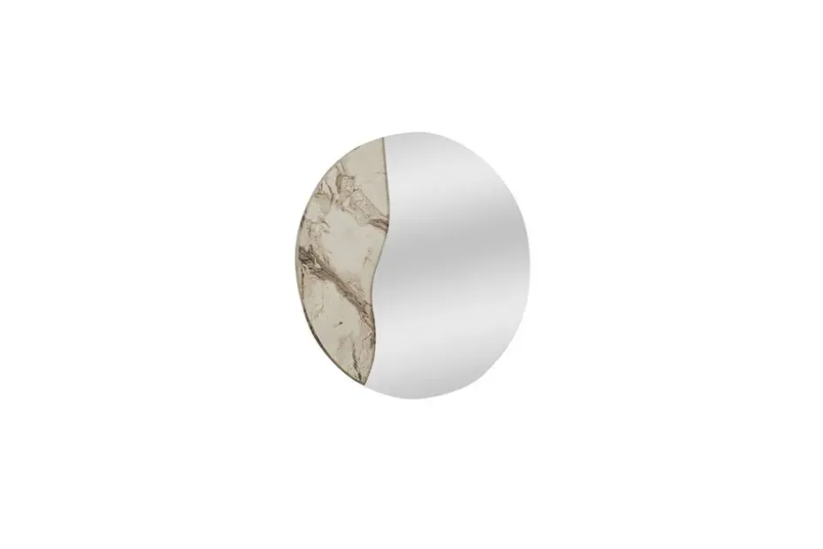 Buhem Seinälle ripustettava peili Pyöreä 60 cm Beige