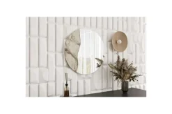 Buhem Seinälle ripustettava peili Pyöreä 60 cm Beige