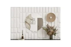 Buhem Seinälle ripustettava peili Pyöreä 60 cm Beige