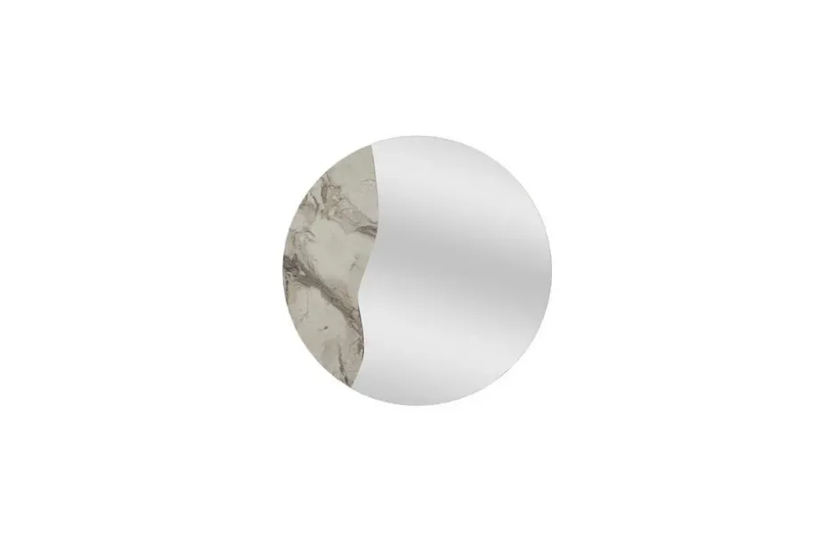 Buhem Seinälle ripustettava peili Pyöreä 60 cm Beige
