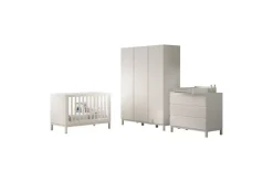 Byrå med skötbord babysäng garderob Jaxx Eva Jaxx White