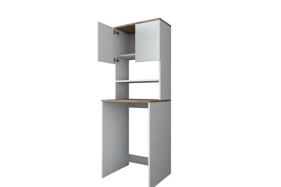 Caronti Kylpyhuoneen kaappi 65x183,6 cm Valkoinen/Ruskea Hanah Home