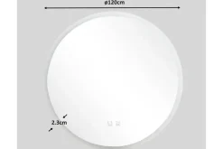 Clas Pyöreä Kylpyhuoneen Peili LED-valaistuksella 120 cm Anti-Fog ja Touch-ohjaus