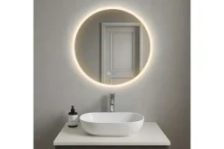 Clas Pyöreä Kylpyhuoneen Peili LED-valaistuksella 120 cm Anti-Fog ja Touch-ohjaus