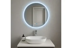 Clas Pyöreä Kylpyhuoneen Peili LED-valaistuksella 120 cm Anti-Fog ja Touch-ohjaus