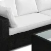 Comfort Garden Bahamas L-muotoinen ulkosohva oikea, 6-hengen, pöytä ja hylly Musta