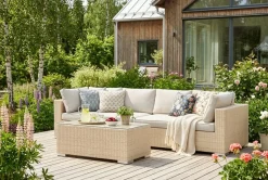 Comfort Garden Bahamas Sohvapöytä Ulkokäyttöön 113x58 cm Polyrottinkia Hiekka
