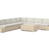 Comfort Garden Bahamas ulkokulmasohva 7-hengen, käännettävä, avoin pääty ja pöytä Hiekka