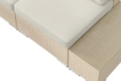 Comfort Garden Bahamas ulkokulmasohva 7-hengen, käännettävä, avoin pääty ja pöytä Hiekka