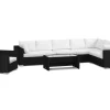 Comfort Garden Bahamas ulko-L-sohva oikea 8-hengen, nojatuoli ja pöytä hyllyllä Musta