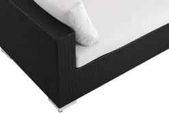 Comfort Garden Bahamas ulko-L-sohva oikea 8-hengen, nojatuoli ja pöytä hyllyllä Musta