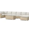 Comfort Garden Bahamas ulko-U-sohva 8-hengen, käännettävä divaani, avoin pääty ja pöytä Hiekka