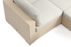 Comfort Garden Bahamas U-muotoinen ulkolounge-ryhmä 8-hengen, käännettävä divaani ja pöytä Hiekka