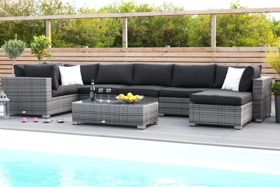 Comfort Garden Pehmusteen päällinen Bahamas Kulmamoduuli Musta