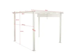 Comfort Garden Porto-pergola 3x3 m alumiinia, katto aurinkosuojaksi Valkoinen