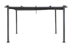 Comfort Garden Porto suuri pergola 4x3 m alumiinia, katto Tummanharmaa