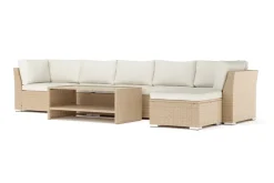 Comfort Garden Wisconsin ulkokäyttöön divaanisohva 6-istuttava, käännettävä Beige