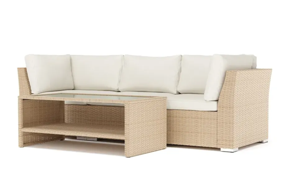 Comfort Garden Wisconsin ulkokäyttöön suora 3-istuttava sohva Beige