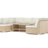 Comfort Garden Wisconsin ulkokäyttöön tarkoitettu U-sohva, 8-paikkainen, avoimella päädyllä Beige