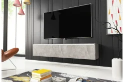 Concept 55 TV-taso Lourmais 140x32x30 cm Harmaa/Valkoinen
