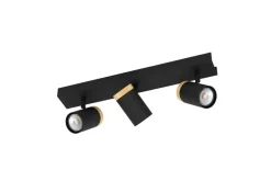 Eglo LED-spottilamppu Eglo Cartagena Musta/Puu 3 lamppua 3 lamppua