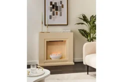 Elektrisk eldstad Beliani Sahara NO_BRAND Beige||White