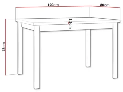 Ericka Ruokapöytä 120 cm suorakulmainen Valkoinen/Ruskea