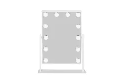Glow Lille meikkipeili jalustalla 36,5 cm LED-valaistuksella Holywood peili Valkoinen