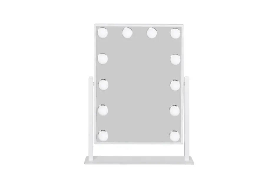 Glow Lille meikkipeili jalustalla 36,5 cm LED-valaistuksella Holywood peili Valkoinen