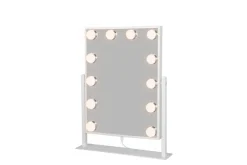 Glow Lille meikkipeili jalustalla 36,5 cm LED-valaistuksella Holywood peili Valkoinen