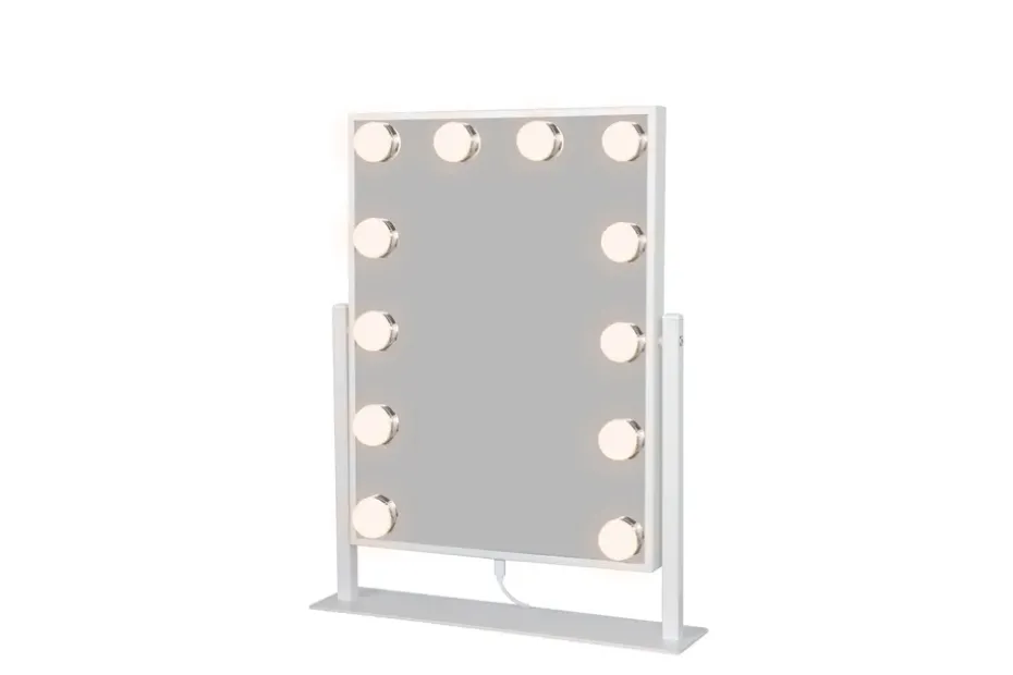 Glow Lille meikkipeili jalustalla 36,5 cm LED-valaistuksella Holywood peili Valkoinen