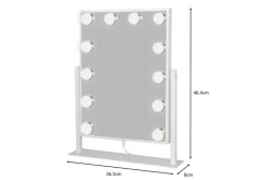 Glow Lille meikkipeili jalustalla 36,5 cm LED-valaistuksella Holywood peili Valkoinen