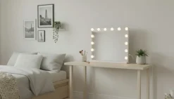 Glow Meikkipeili jalustalla 50 cm LED-valolla/Hollywood-peili Valkoinen